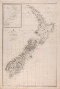 Kort over New Zealand af J. & C. Walker