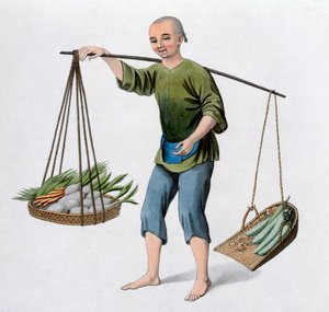 En dreng med grøntsager, 1800 af J Dadley