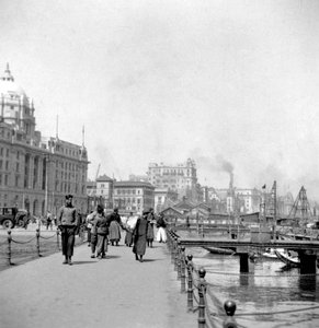 The Bund, Shanghai, Kina, begyndelsen af det 20. århundrede.