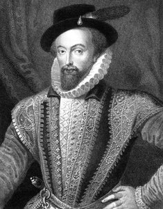 Sir Walter Raleigh, engelsk forfatter, digter, hofmand, eventyrer og opdagelsesrejsende, 1821. af J Fitler