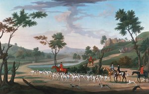 Jagtscene på galop af J. Francis Sartorius