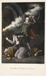 The Fate of Chowles and Judith, fra Old Saint Pauls, pub. 1847 (håndfarvet gravering) af J. Franklin
