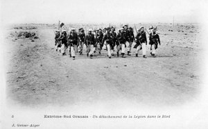 En afdeling af den franske fremmedlegion i Sahara-ørkenen, Algeriet, c1905