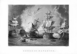 Søslaget ved Navarino, 20. oktober 1827, 1893. af J. Godfrey
