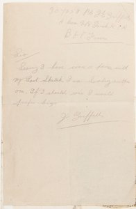 Brev til konkurrenceredaktøren af Liverpool Weekly Courier, 1917 af J. Griffiths