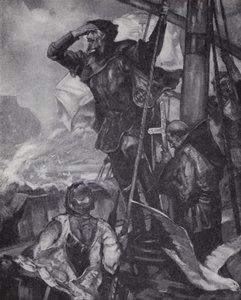 Den portugisiske opdagelsesrejsende Vasco da Gama så Kap Det Gode Håb på sin rejse til Indien af J. H. Amschewitz