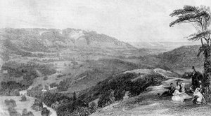 Udsigt fra Box Hill, ser mod Norbury, Surrey, 1800-tallet.