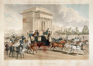 Hestevogne langs Hyde Park Corner, London, 1838