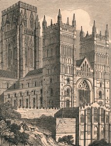 Nordvestudsigt over Durham Cathedral, c1843. af J. Jackson