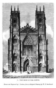 Vestfronten af York Minster, c1820-1830 1843