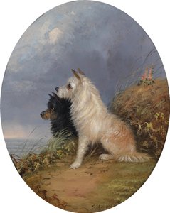 To hunde på stranden af J. Langlois
