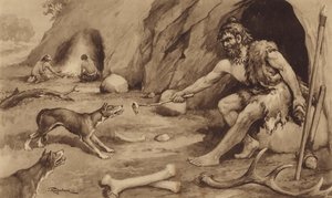 Cave-Man (litho) af J. Macfarlane