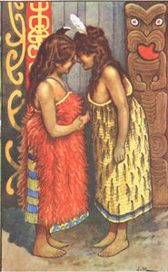 Maori-piger, fra MacMillan skoleplakater, ca. 1950-60