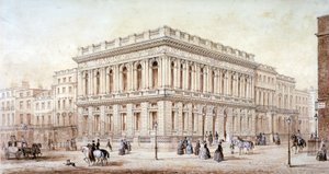 Udsigt over Army and Navy Club på Pall Mall, Westminster, London, c1853 af J Marchant