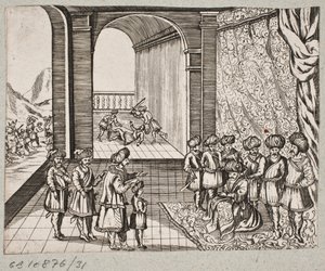Illustration til Adam Olearius, "Persisk Rosenthal af en genial digter Schich Saadi […]", Slesvig 1660