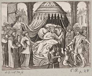 Illustration til Adam Olearius, "Persisk Rosenthal af en genial digter Schich Saadi […]", Slesvig 1660 af J. Muller