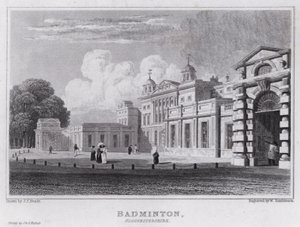 Badminton, Gloucestershire (gravering) af John Preston Neale