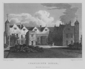 Charlecote House, Warwickshire (gravering) af John Preston Neale