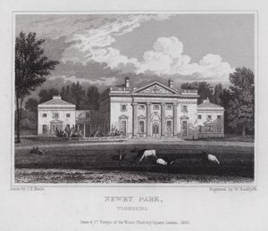 Newby Park, Yorkshire (gravering) af John Preston Neale