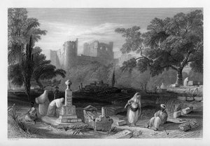 En tyrkisk gravplads i Sidon, Libanon, 1841.