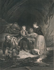 Chas. Edward The Pretender og Flora Macdonald, midten af det 19. århundrede. af J. Rogers