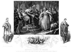 Edward, Prins af Wales 1330-1376, 1800-tallet. af J. Rogers