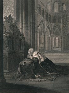 Lewis VII., Konge af Frankrig, Før Beckets Tomb, midten af det 19. århundrede. af J. Rogers