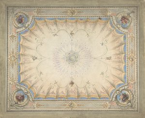 Loftsdesign til Boudoir, Ardgowan, ca. 1868. af J. S. Pearse.
