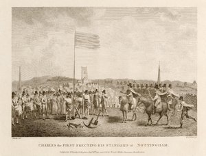Charles den første, der opfører sin standard i Nottingham af J. Throsby