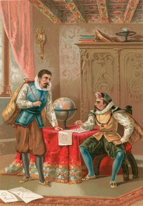 Kepler og Tycho Brahe i observatoriet i Prag af J. Ventura