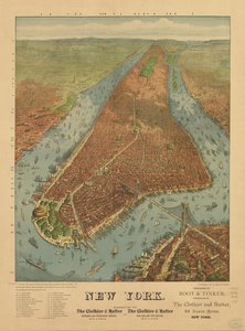 Perspektivkort ikke tegnet i målestok. New York af J. W. Root and Tinker Williams