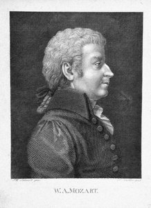 Wolfgang Amadeus Mozart, ca 1825 af J. W. Schmidt