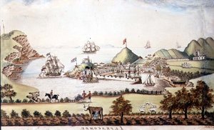 Udsigt over Ilfracombe, Devon, 1842 (pen og wc) (par 72970) af J Walters