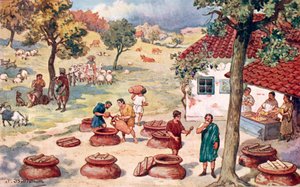 Romerriget - livet på landet (landbrug, vinfremstilling) (print)