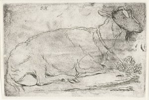 liggende ged af Jabes Heenck (signed by artist)