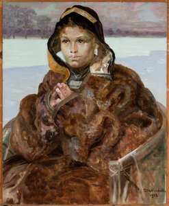 En pige, der beder af Jacek Malczewski