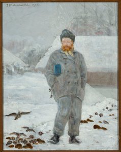 Portræt af Adolf Dygasiński med fugle af Jacek Malczewski
