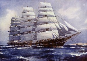 Clipper-skibe: Macquarie (farve litho) af Jack (after) Spurling