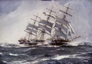 Clipper-skibe: Sobraon (farve litho) af Jack (after) Spurling
