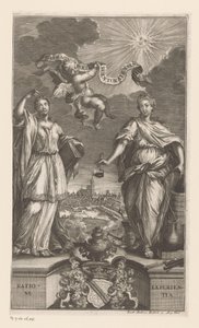 Allegory of Medicine i Strasbourg Pharmacopoeia Argentoratensis (titel på objekt) af Jacob Andreas Fridrich (I)