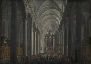 Interiør af jesuiterkirken i Brugge af Jacob Balthasar Peeters