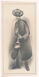 Gademusiker med blæseinstrument af Jacob Bendien (signed by artist)