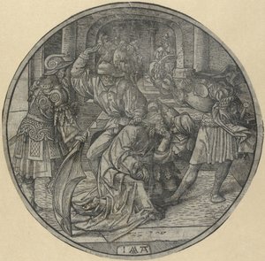 Hån mod Kristus The Round Passion (serietitel) af Jacob Cornelisz van Oostsanen