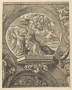 Himmelfarten og Kristus foran Gud Faderen The Creed (serietitel) af Jacob Cornelisz van Oostsanen