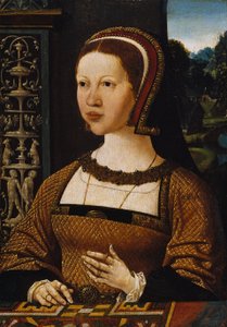 Hollandsk: Portræt af en kvinde (dronning Isabella af Danmark) Portræt af en kvinde, muligvis Elizabeth af Danmark af Jacob Cornelisz van Oostsanen