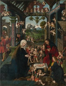 Tilbedelsen af Kristusbarnet, ca. 1515. af Jacob Cornelisz. van Oostsanen