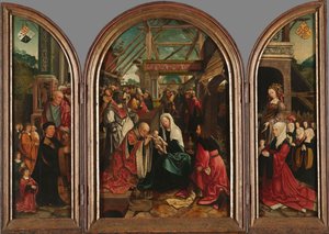 Triptykon med tilbedelse af de hellige tre konger