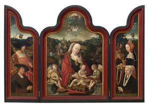 Triptykon af Pompeius Otto og hans kone Gerbich Cleanser (olie på panel) af Jacob Cornelisz van Oostsanen