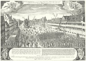 Byen Augsburg hylder Gustavus Adolphus af Sverige af Jacob Custodis