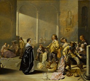 Vagtrumsscene med krigsbytte, ca. 1635-1640